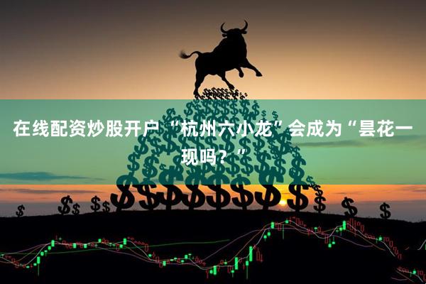 在线配资炒股开户 “杭州六小龙”会成为“昙花一现吗？”